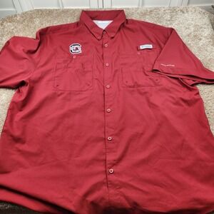 Columbia PFG South Carolina Gamecocks Shirt Mens XXL Red Vented Short Sleeve